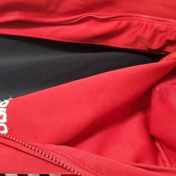 Adidas jacket men's sz medium black red white stripes Adidas logo y2k po… - Picture 16 of 16